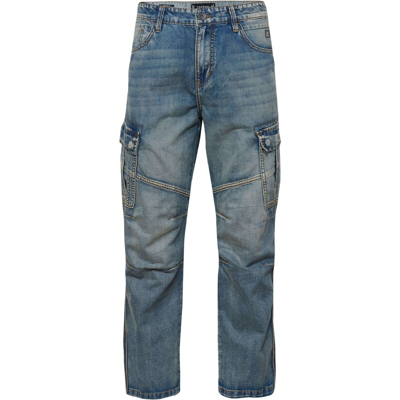 KOROSHI Rifľové kapsáče modrá denim / hnedá 54318551