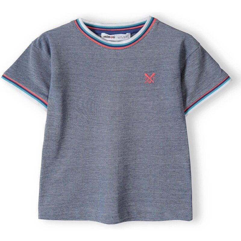 MINOTI Tričko modrá melírovaná / červená 54324422