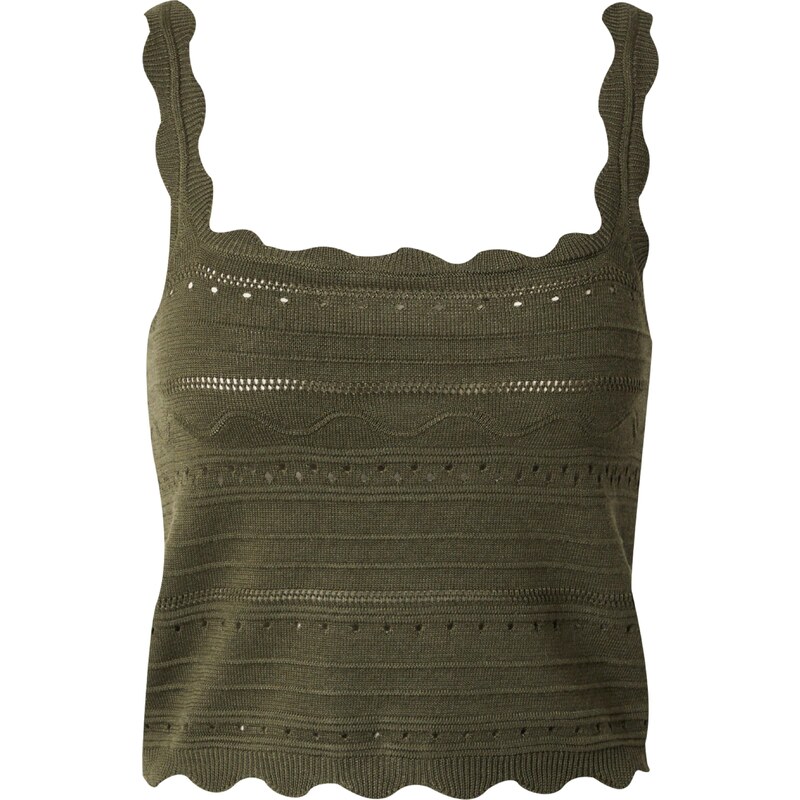 ABOUT YOU Vyšívaný top Biba kaki 54325364