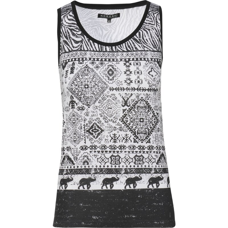 KOROSHI Top čierna / biela 54326917
