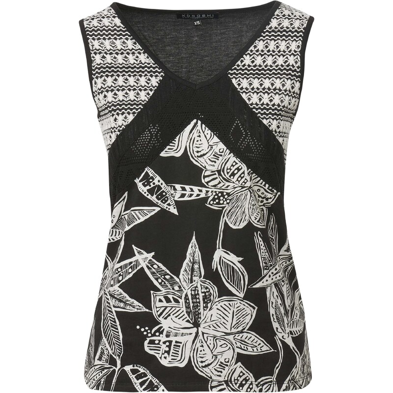 KOROSHI Top čierna / biela 54326827