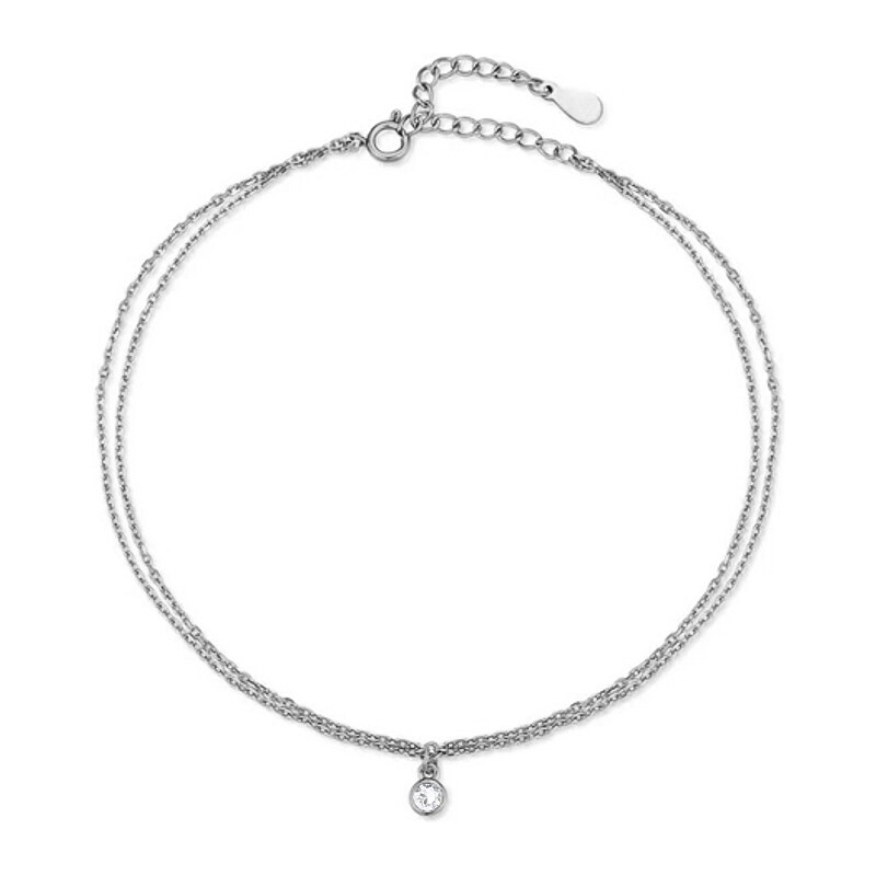 SWAROVSKI Elements Swarovski e. oceľová retiazka na nohu Hawaii, biela 50747273