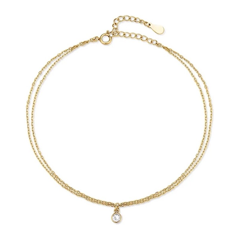 SWAROVSKI Elements Swarovski e. oceľová retiazka na nohu Hawaii, biela 50747274