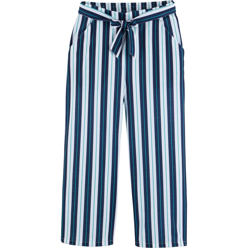 bonprix Palazzo nohavice s elastickým pásom, farba modrá 50747550