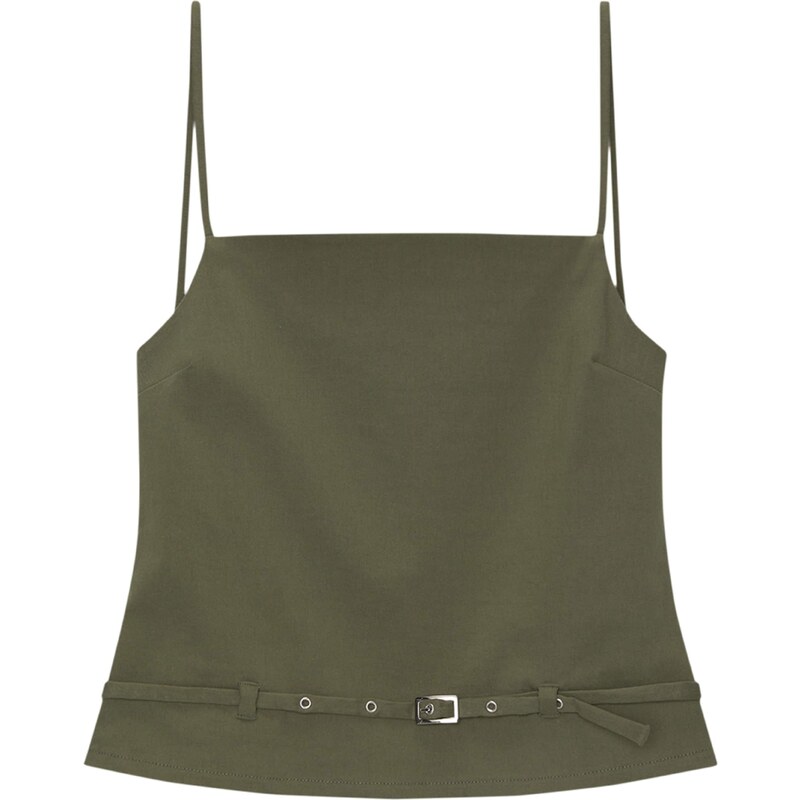 Pull&Bear Top olivová 54333020