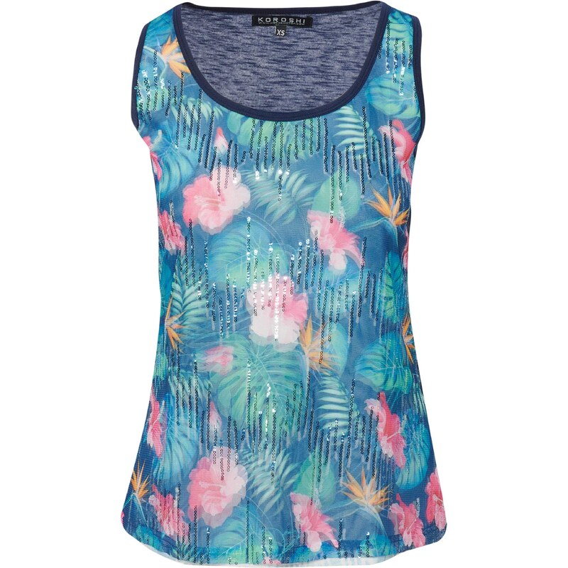 KOROSHI Top námornícka modrá / petrolejová / oranžová / ružová 54329980