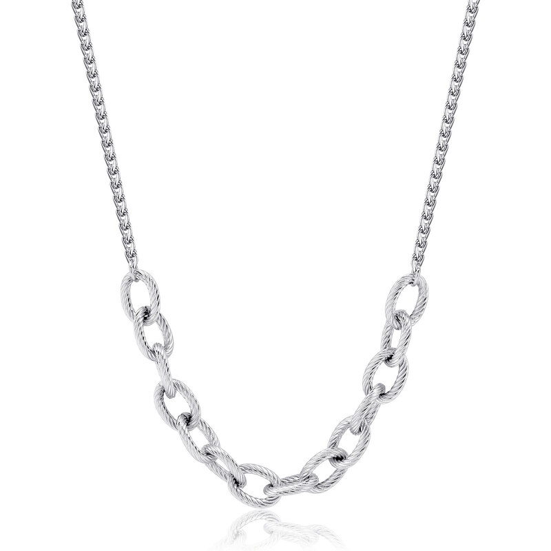 SAgapõ Moderný oceľový náhrdelník Chunky SHK61 66580223