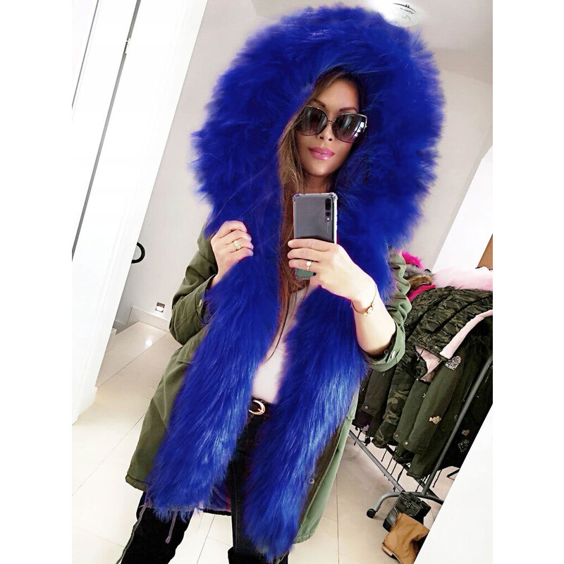 Fashionweek Zimná exkluzívna bundička parka s kožušinkou a kapucňou s 65463479