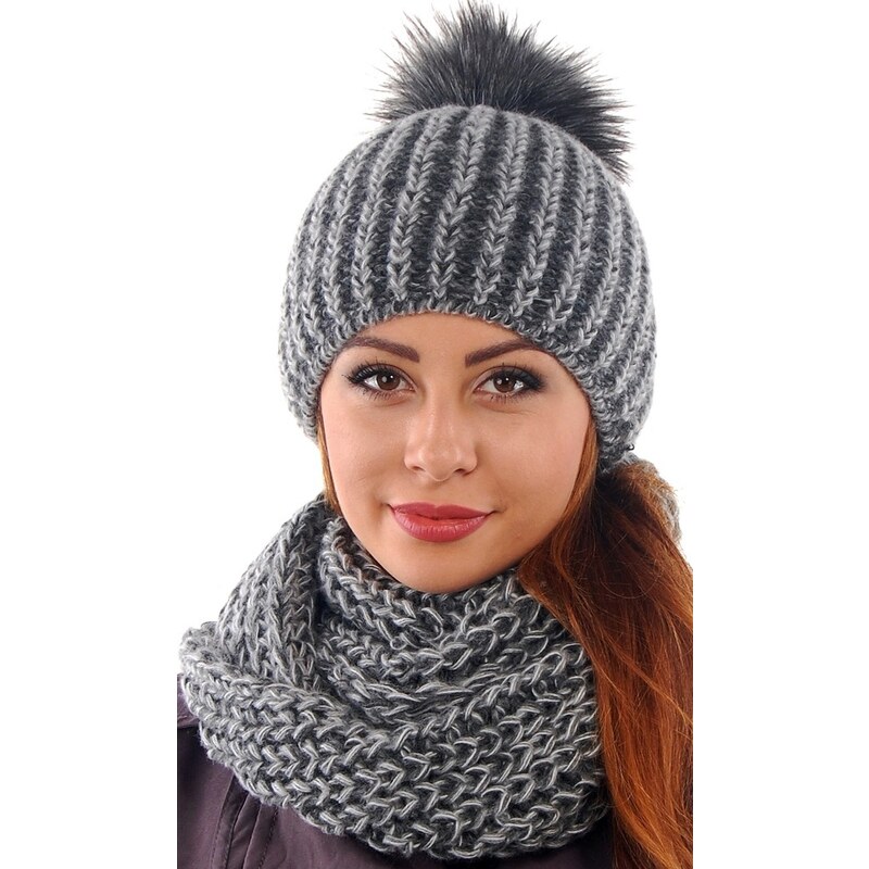 Fashionweek Zimní set čiapka a šál, pletený tunel MULTICOLOR ZIZI10 67371931