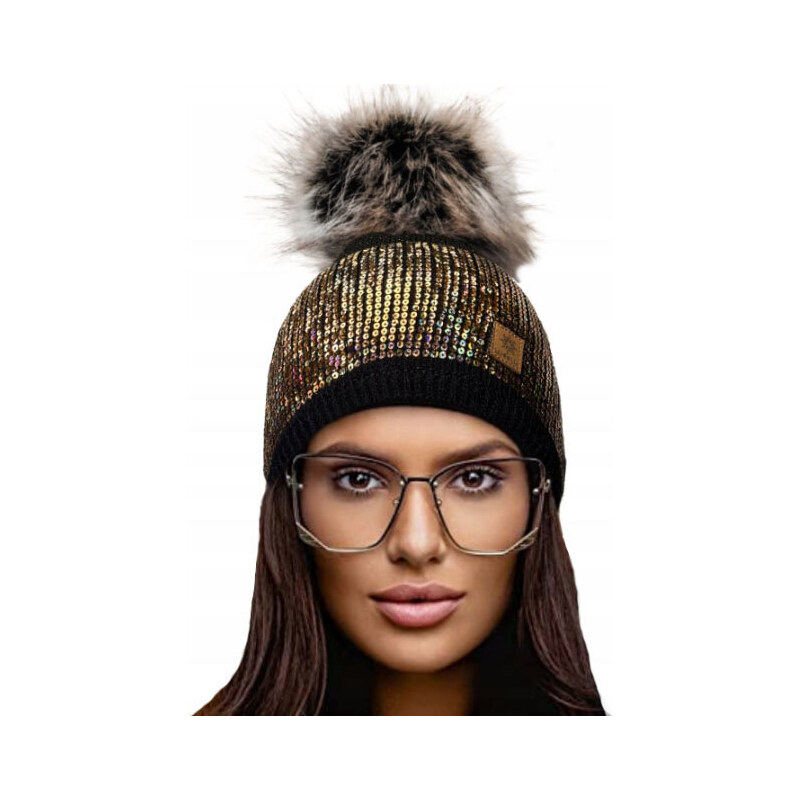Fashionweek Dámska Lesklá flitrová čiapka - bohatý štýl s brmbolcom 48751640