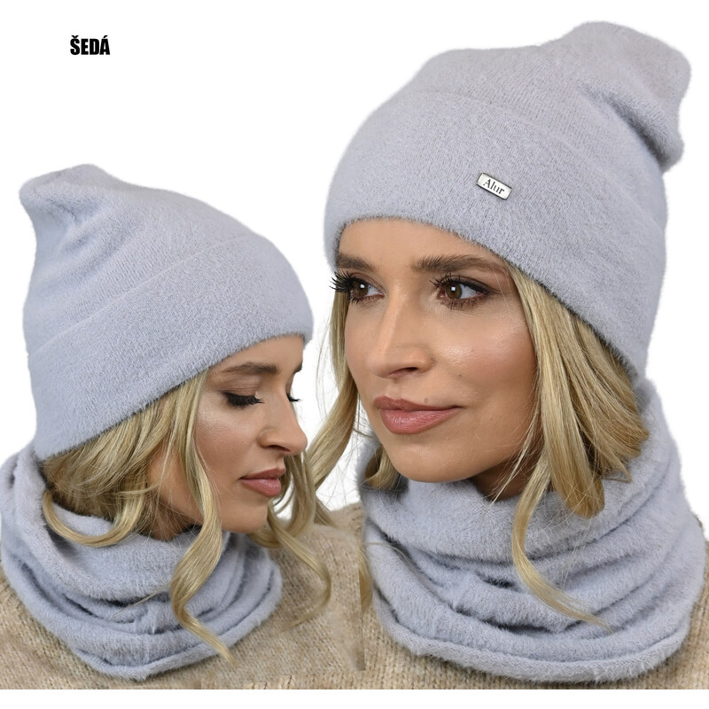 Fashionweek Exkluzívny alpakový zimný set čiapky a šál, pletený tunel 48752163