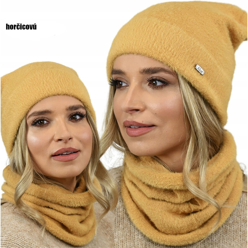 Fashionweek Exkluzívny alpakový zimný set čiapky a šál, pletený tunel 48752171