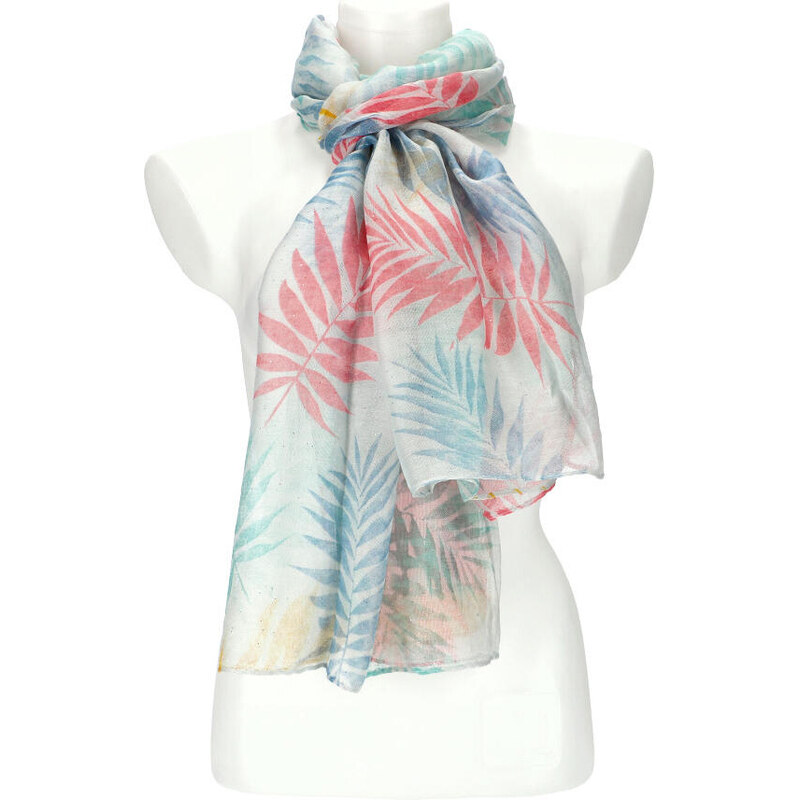 Cashmere Dámska letná farebná šatka v motíve listov 180x73 cm motív 5 50762997