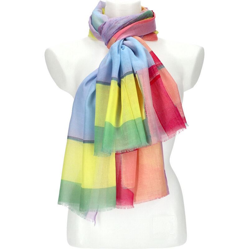 Cashmere Letná dámska farebná šatka 180x90 cm žltá 50762983