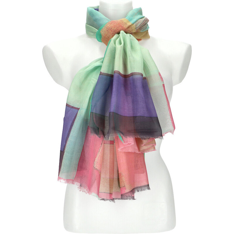 Cashmere Letná dámska farebná šatka 180x90 cm ružová 50762984