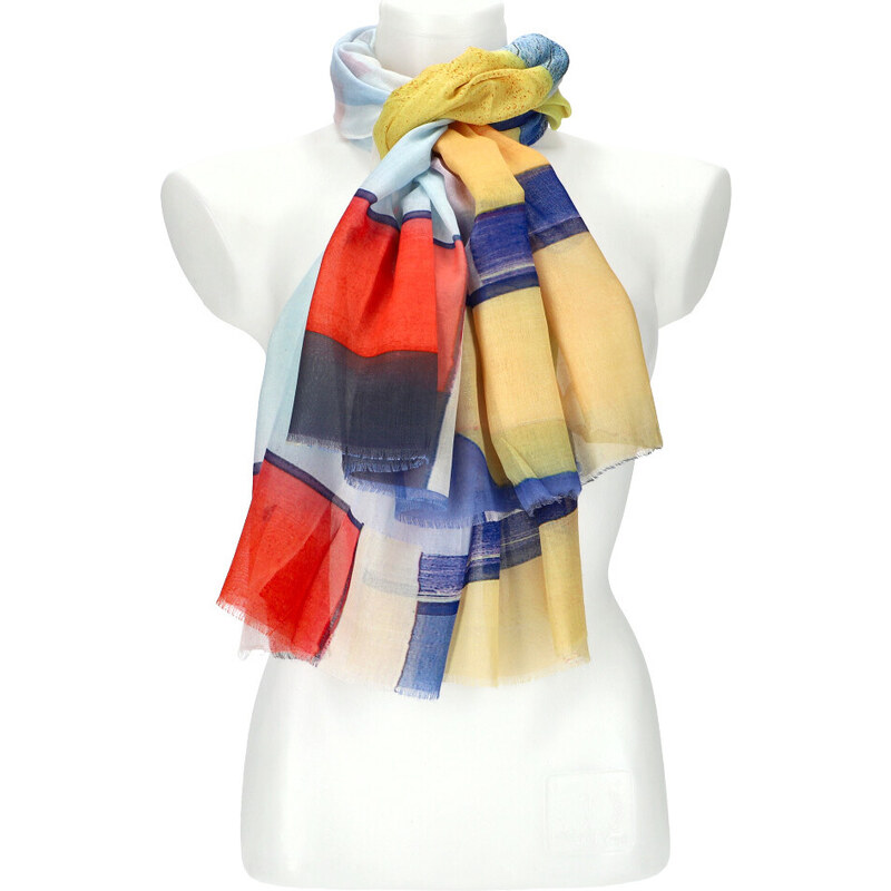 Cashmere Letná dámska farebná šatka 180x90 cm červená 50762985