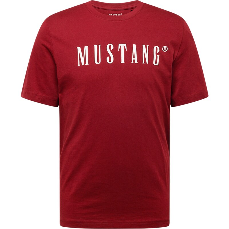 MUSTANG Tričko Austin karmínovo červená / biela 54448554