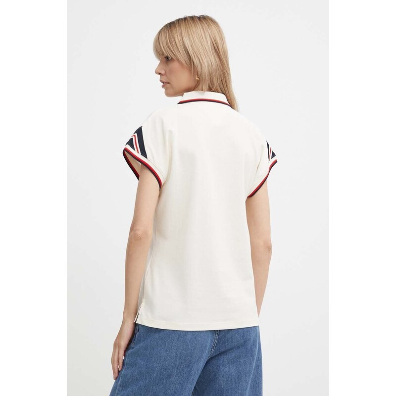 Polo tričko Tommy Hilfiger dámsky,béžová farba,WW0WW41285