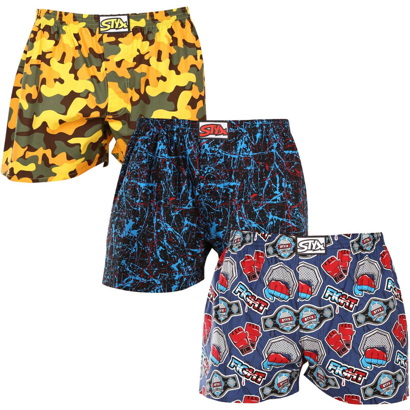 3PACK pánske trenky Styx art klasická guma viacfarebné (3A15693) 50775030