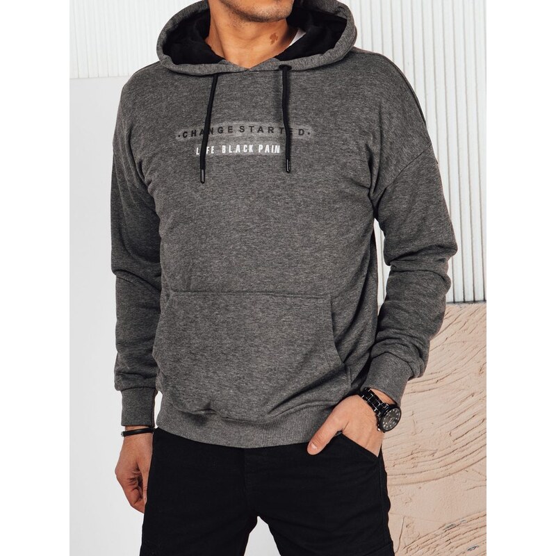 Dstreet Antracitová mikina s jedinečným nápisom 50772240