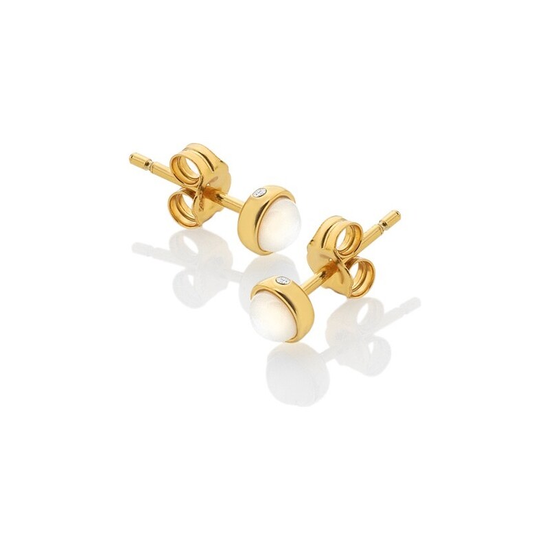 Hot Diamonds Pozlátené náušnice s diamantmi a perličkami Jac Jossa 66589850