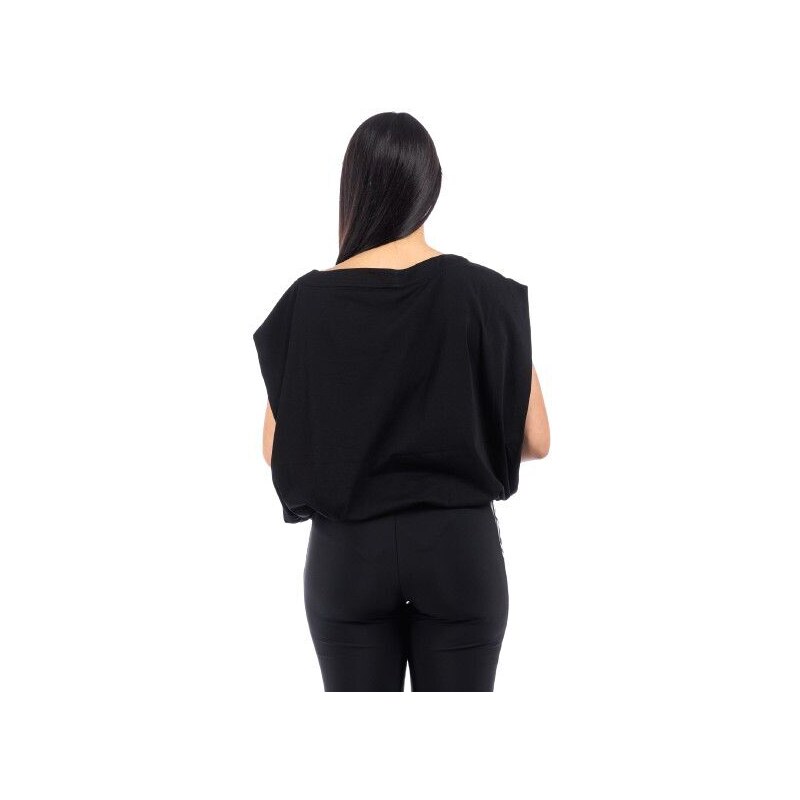 Dámske čierne voľné tričko s krátkym rukávom od značky Liu-Jo