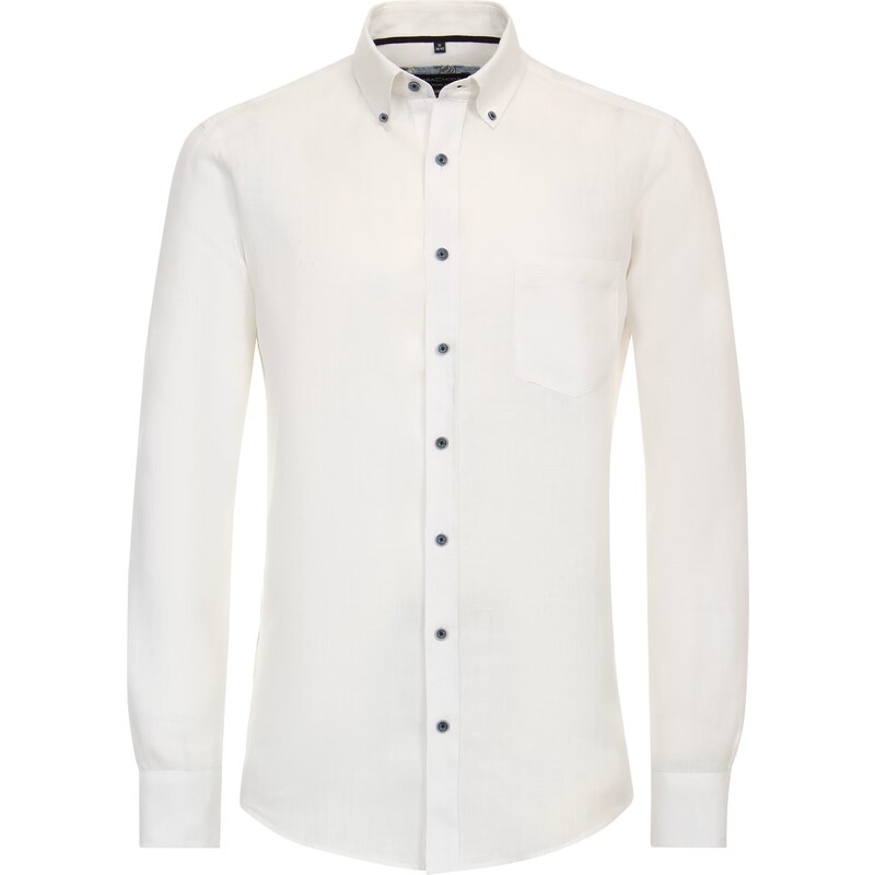Pánska biela ľanová košeľa CASA MODA casual fit 50776838