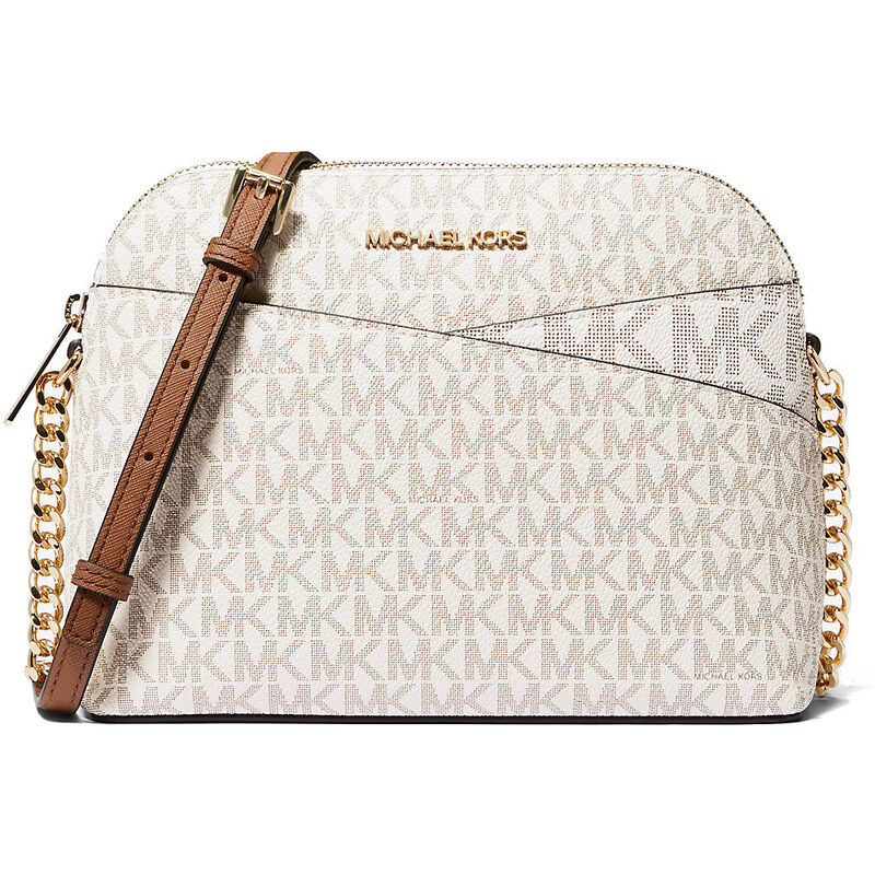 Michael Kors Jet Set Travel Medium Logo Dome Crossbody Bag Vanilla 63717794