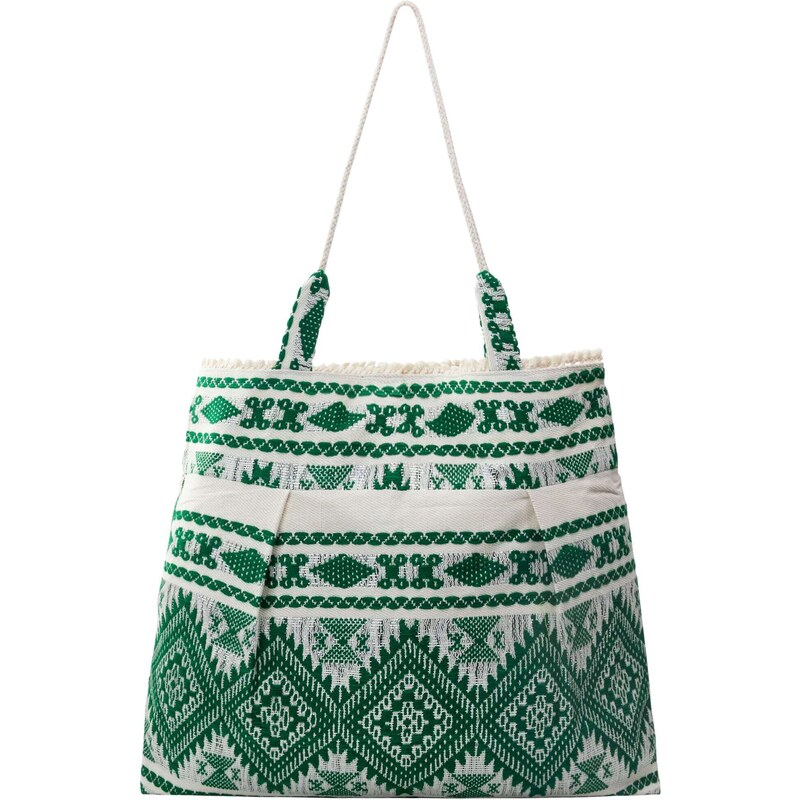 IZIA Kabelka zelená / prírodná biela 54256319