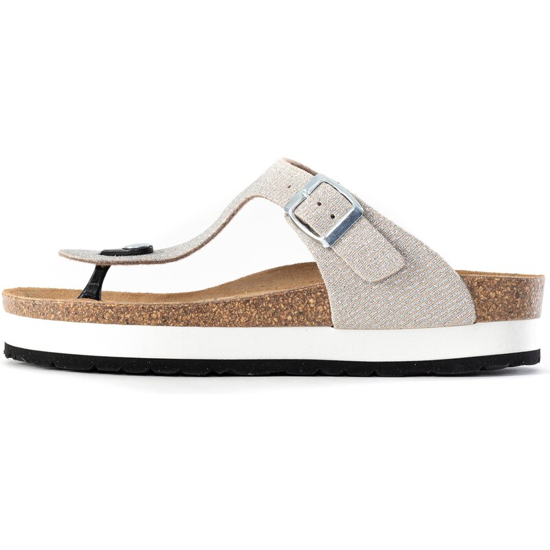 Bayton Šľapky Asturias svetlobéžová / strieborná 54298364