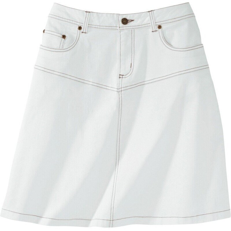 Blancheporte Rozšírená džínsová sukňa biela 038