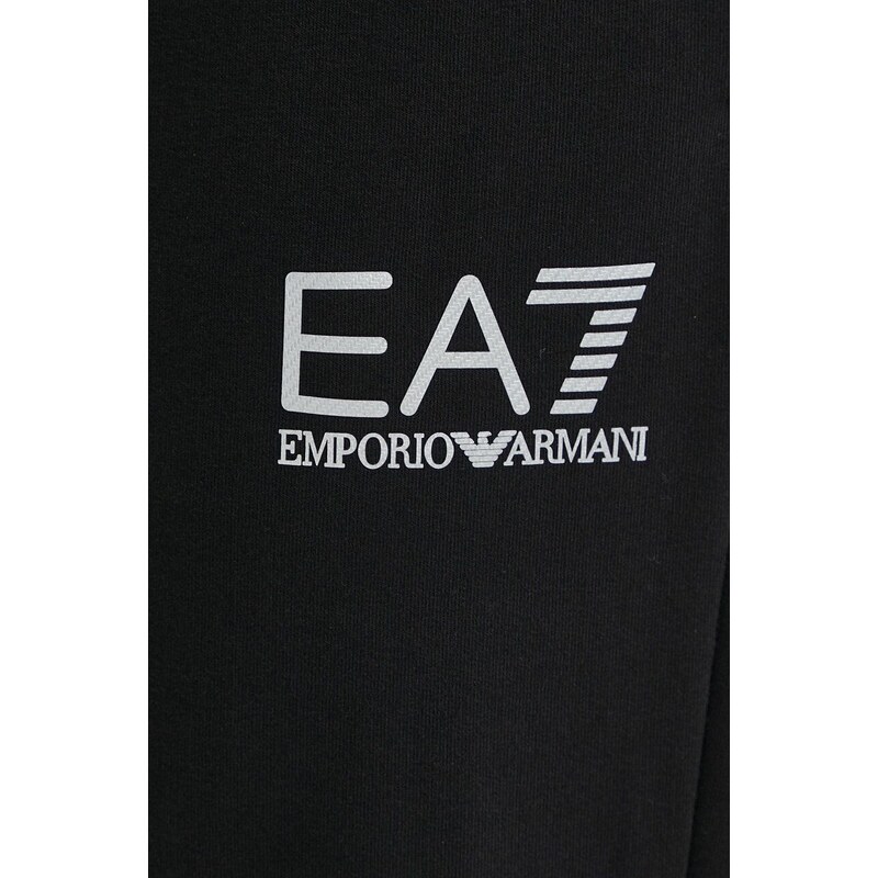 Tepláky EA7 Emporio Armani čierna farba, s potlačou