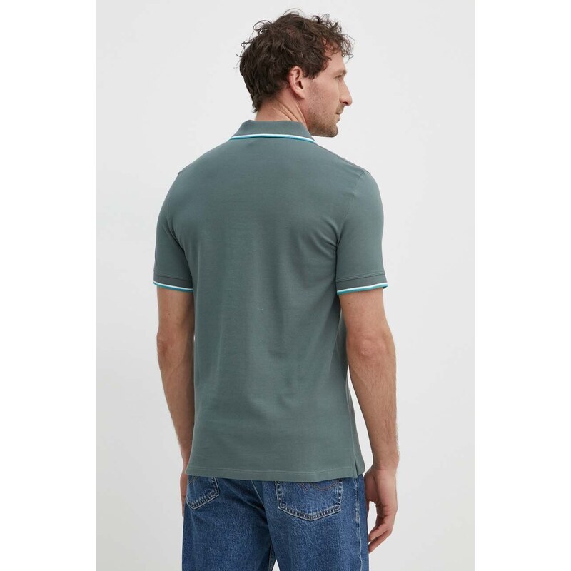 Bavlnené polo tričko Armani Exchange zelená farba, jednofarebný, 8NZF75 Z8M5Z