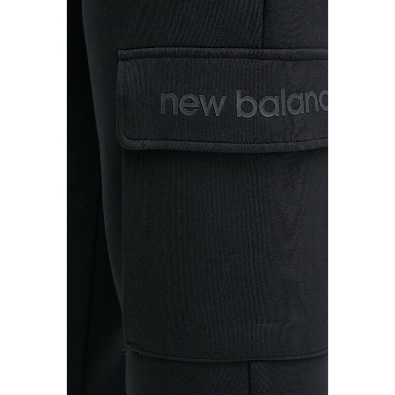 Tepláky New Balance čierna farba, jednofarebné, MP41553BK
