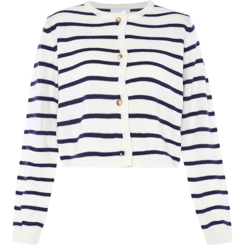 usha BLUE LABEL Kardigán modrá / biela ako vlna 54270203