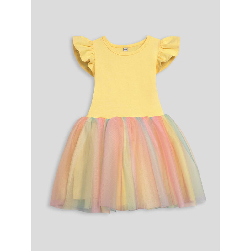 Dievčenské šaty Madeline citrónové TUTU