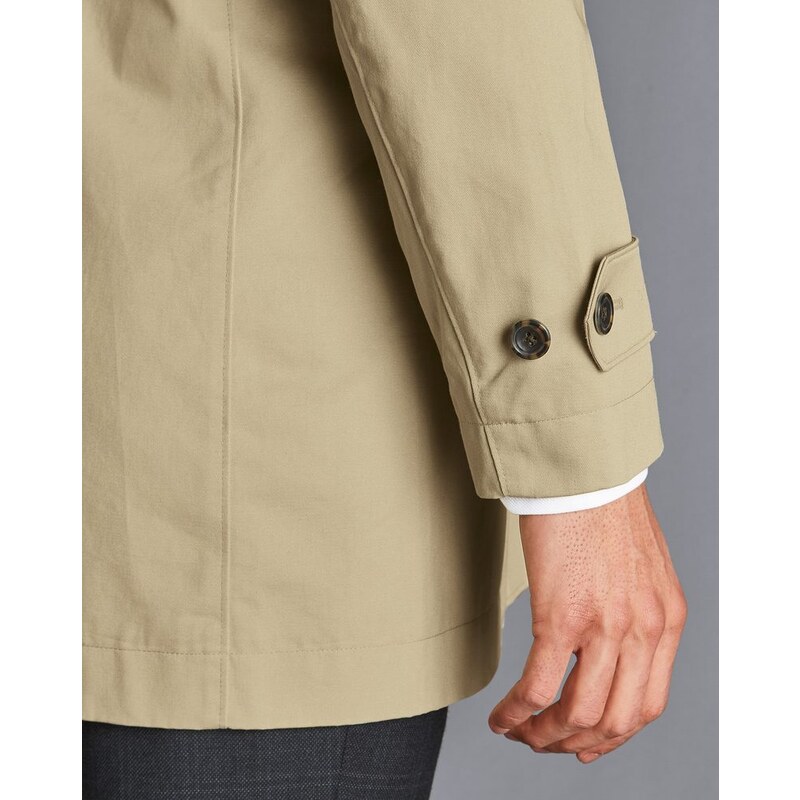 Charles Tyrwhitt Showerproof Cotton Raincoat — Limestone
