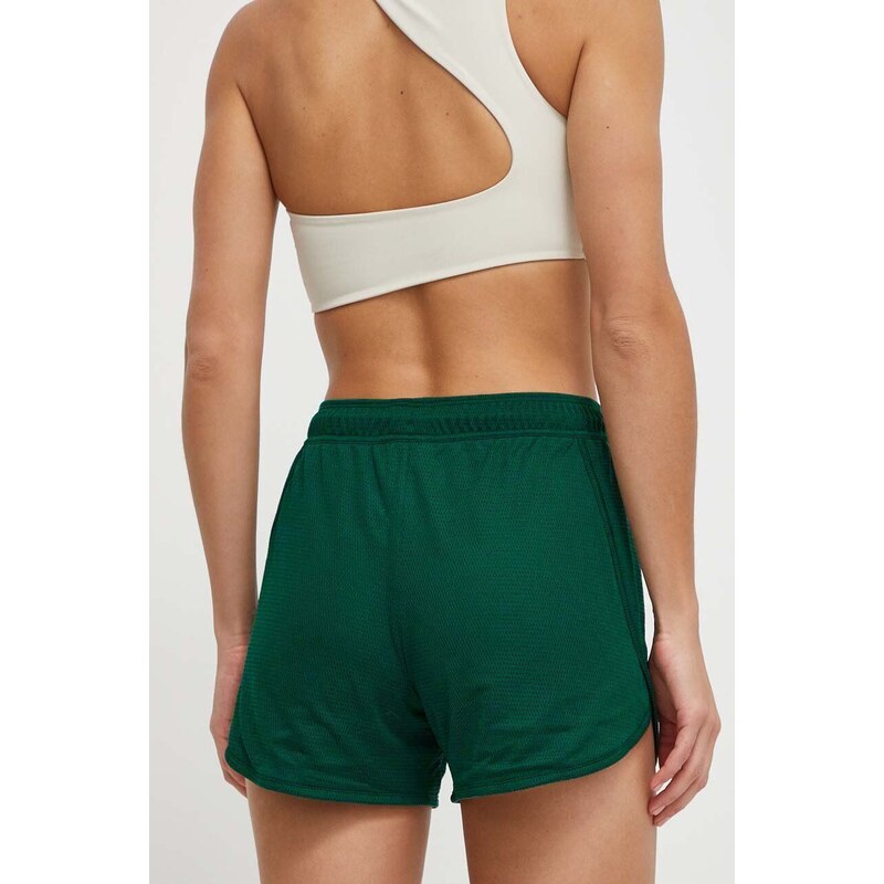 Šortky New Balance dámske, zelená farba, jednofarebné, stredne vysoký pás, WS41510NWG