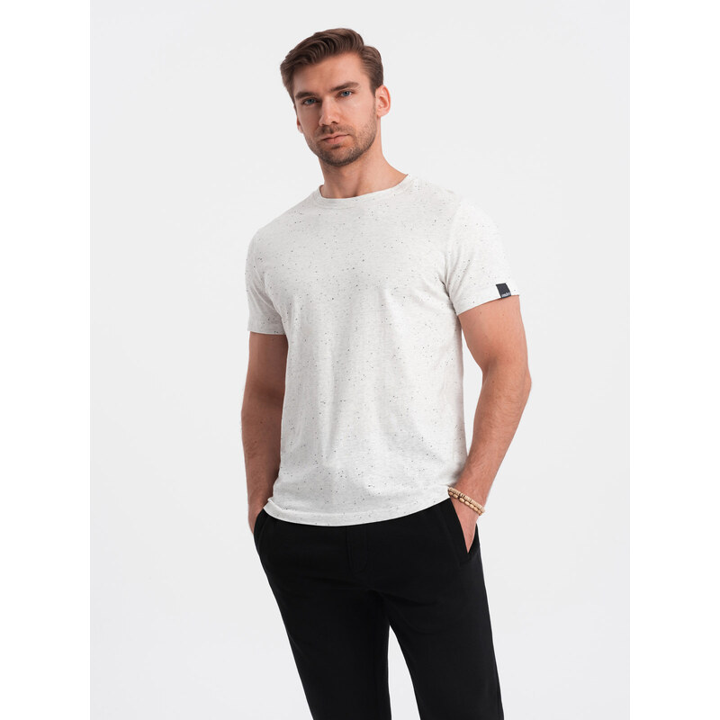 Ombre Mens t-shirt with decorative confetti effect - cream 64779485