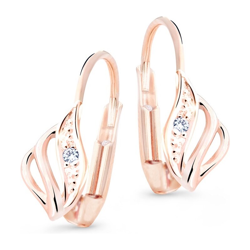 Cutie Jewellery Luxusné náušnice z ružového zlata s trblietavými 66595872