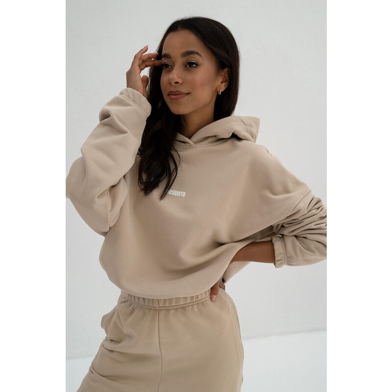 Mosquito Dámska tepláková mikina s kapucňou Icon Sand Beige béžová, 50864359