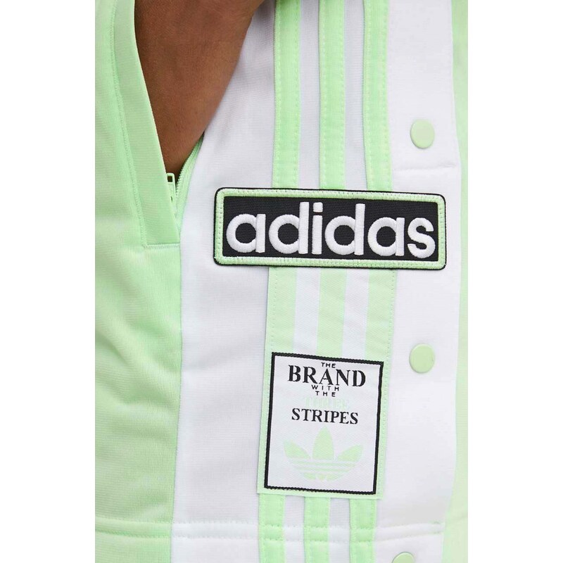 Šortky adidas Originals dámske, zelená farba, s nášivkou, vysoký pás, IP0719