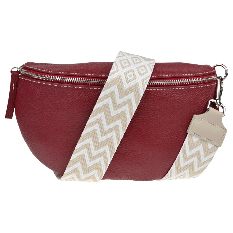 Červená kožená talianska crossbody kabelka Reni Grande Rubino s 50877213