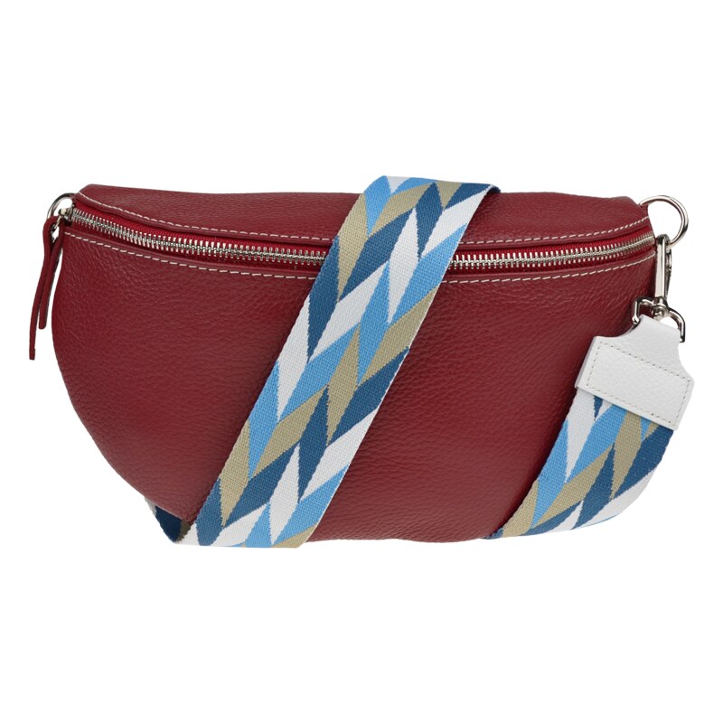 Červená kožená talianska crossbody kabelka Reni Grande Rubino s 50877211