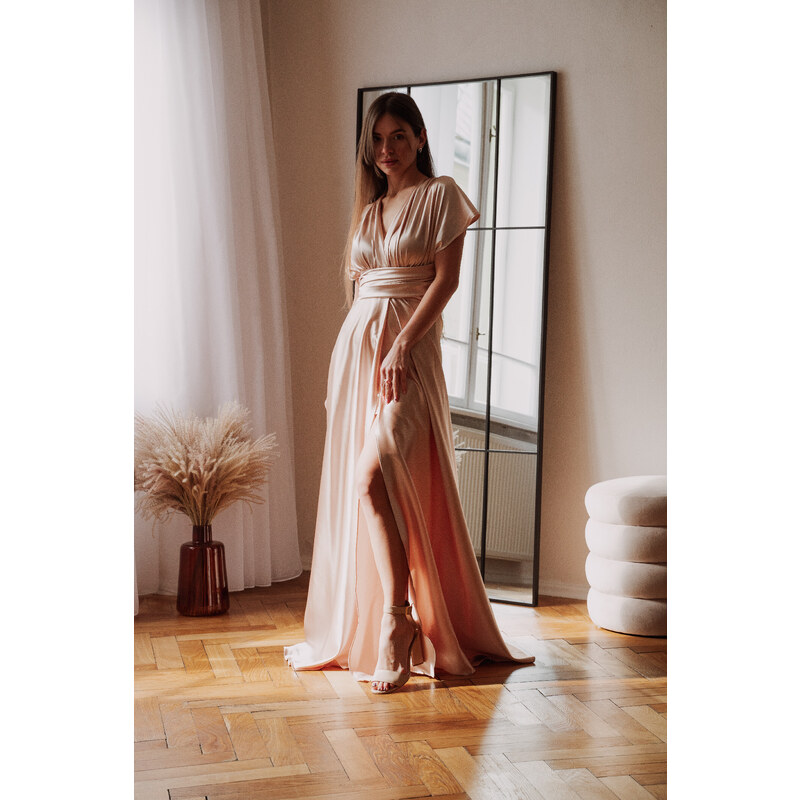 miadresses.sk Zlaté lesklé šaty na viazanie 49847828