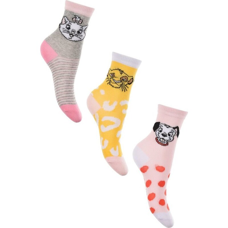 Farebné dievčenské balenie ponožiek Disney - sivá/žltá/ružová 52671108