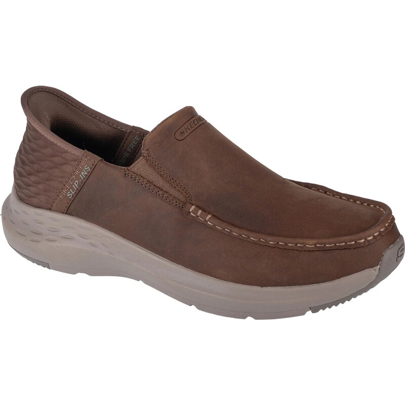 Hnedé pánske slip-on tenisky Skechers Parson - Oswin 204866-DSRT 52673492