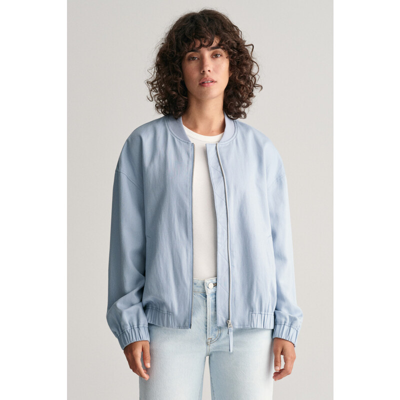 BUNDA GANT LINEN BLEND BOMBER JACKET DOVE BLUE GLAMI.sk