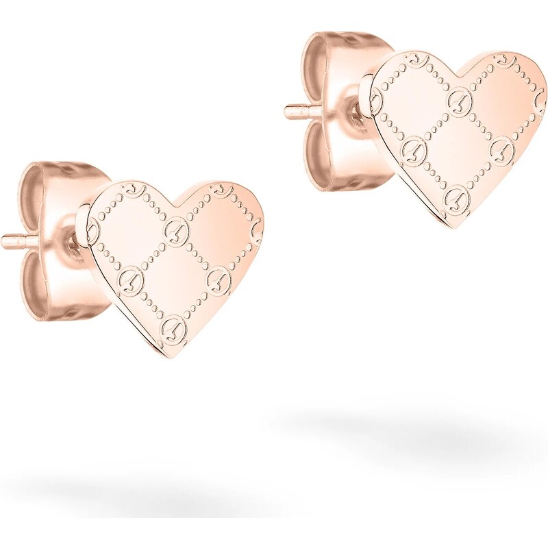 Tamaris Srdiečkové bronzové náušnice z ocele Logomania Heart TJ-0533-E 66587523