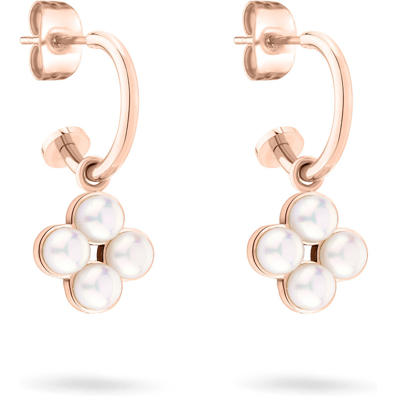 Tamaris Decentné bronzové okrúhle náušnice 2v1 Flower Pearl TJ-0522-E 66581163